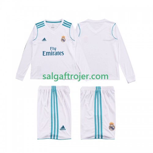 Real Madrid 2017 Fodboldtrøjer Børn Retro Hjemmebanesæt 2018 Langærmet Real Madrid 2017 Fodboldtrøjer Børn Retro Hjemmebanesæt 2018 Langærmet